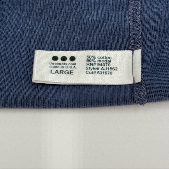 NWT Three Dots Women’s Crew-Neck Short Sleeve Tee Partly Cloudy Blue Large - Picture 5 of 11